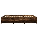 vidaXL Cadre de lit sans matelas chêne fumé 150x200 cm bois ingénierie