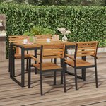 vidaXL Chaises de jardin empilables 4Pièces bois massif d'acacia et métal