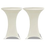 Housse de table Ø 80 cm Crème extensible 2 Pièces