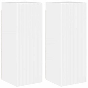 vidaXL Meuble TV mural 2 Pièces Blanc Brillant 30 x 31 x 80 cm