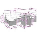 vidaXL Ensemble de jardin 8 pièces avec coussins noir en poly rotin acacia