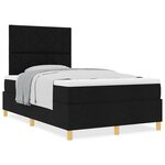 vidaXL Lit avec sommier et matelas noir 120x200 cm tissu