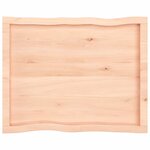 vidaXL Dessus de table bois massif non traité bordure assortie
