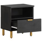 vidaXL Table de chevet noir 40x33x46 cm bois d'ingénierie