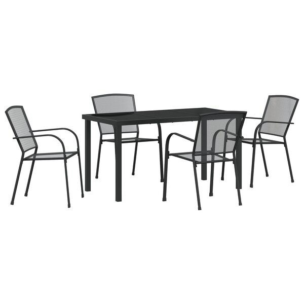 vidaXL Set de jardin à manger 5 pièces en acier anthracite