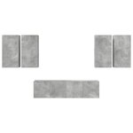 vidaXL Ensemble de meuble TV 6 Pièces Gris béton Bois d'ingénierie