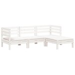vidaXL Canapé de jardin 3 places et repose-pied blanc bois pin massif