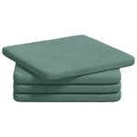 vidaXL Coussins de siège 4 pc Velours Vert Mer 40 x 40 x 3 cm