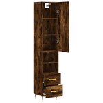 vidaXL Buffet haut Chêne fumé 34 5x34x180 cm Bois d'ingénierie