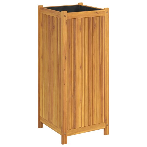vidaXL Jardinière avec doublure 42x42x100 cm bois massif d'acacia