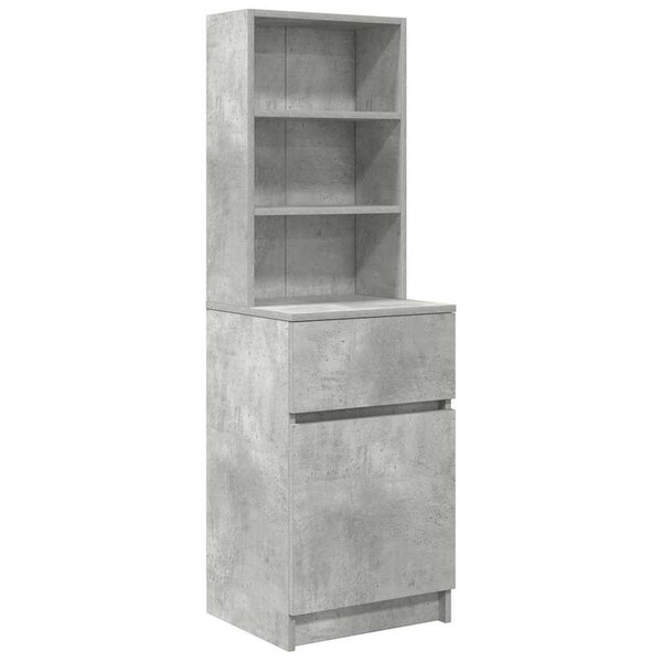 vidaXL Table de chevet gris béton 39x35x125 cm bois d’ingénierie