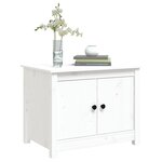 vidaXL Table basse Blanc 71x49x55 cm Bois massif de pin