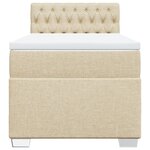 vidaXL Sommier à lattes de lit et matelas Crème 90x190 cm Tissu