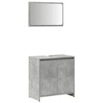 vidaXL Ensemble de meubles de salle de bain 2 Pièces gris béton