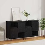 vidaXL Buffets 2 Pièces Chêne noir 120 x 35 x 70 cm Bois d'ingénierie