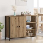 vidaXL Buffet Chêne artisanal 100 x 33 x 75 cm Bois d'ingénierie