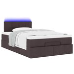 VidaXL Cadre de lit ottoman avec matelas marron foncé 120x190 cm tissu