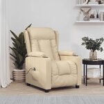 vidaXL Fauteuil inclinable électrique Crème Tissu