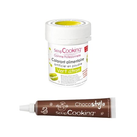 Stylo chocolat + Colorant alimentaire Vert citron