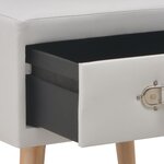 vidaXL Table de chevet Blanc 40x35x40 cm Similicuir