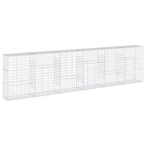 vidaXL Panier gabion avec couvercle 600x50x150 cm fer galvanisé