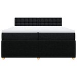 vidaXL Sommier à lattes de lit avec matelas Noir 200x200 cm Tissu