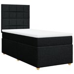 vidaXL Sommier à lattes de lit et matelas Noir 80x200 cm Tissu