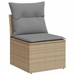 vidaXL Salon de jardin avec coussins 7 Pièces beige résine tressée acacia