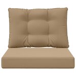 vidaXL Coussin de canapé d'extérieur 2 Pièces Taupe Polyester