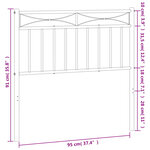 vidaXL Tête de lit métal blanc 90 cm