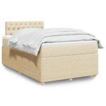 vidaXL Sommier à lattes de lit avec matelas crème 120x190 cm tissu