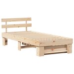 vidaXL Cadre de lit avec tiroir Marron 100 x 200 cm Bois de pin massif