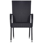 vidaXL Ensemble à manger de jardin 7 Pièces Résine tressée Noir