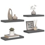vidaXL Étagère murale flottante 4 Pièces Gris brillant 50x23x3 8 cm MDF
