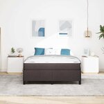 vidaXL Lit à ressorts avec matelas Marron foncé 140 x 190 cm tissu