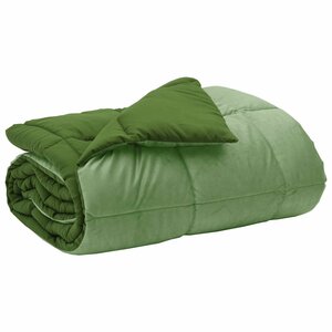 vidaXL Duvet d'hiver Matelassé Vert 155 x 200 cm Microfibre