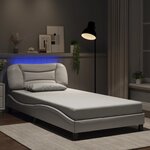 vidaXL Cadre de lit avec lumières LED blanc 100x200 cm similicuir