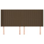 vidaXL Tête de lit avec oreilles Marron foncé 163x16x118/128 cm Tissu