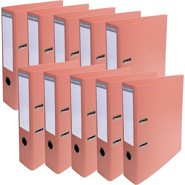 Classeur à levier PVC A4 dos de 70mm Saumon x 10 EXACOMPTA