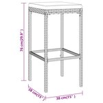 vidaXL Ensemble de bar de jardin 3 Pièces avec coussins noir poly rotin