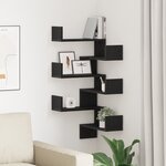 vidaXL Étagère d'angle murale 2 Pièces Chêne noir 40 x 40 x 49.5 cm
