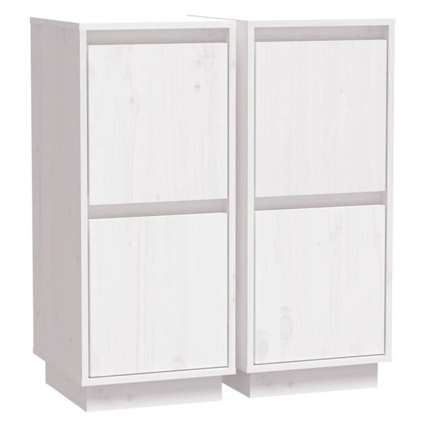 vidaXL Buffets 2 Pièces Blanc 31 5x34x75 cm Bois massif de pin