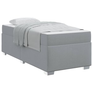 vidaXL Cadre de lit avec matelas Gris clair 90 x 200 cm tissu