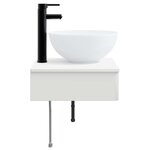 vidaXL Basin de lavage mural Blanc brillant 40 x 41 x 40 5 cm