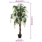 vidaXL Glycine artificielle 560 feuilles 80 cm vert et blanc