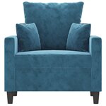 vidaXL Fauteuil Bleu 60 cm Velours