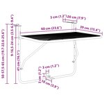 vidaXL Table de balcon Jaune 60x40 cm Acier