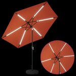 vidaXL Parasol de jardin avec lampes LED 270 x 270 cm Polyester
