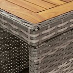 vidaXL Ensemble de bar de jardin 5 Pièces avec coussins gris poly rotin