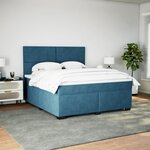 vidaXL Sommier à lattes de lit et matelas bleu 180x200 cm velours